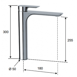 Bateria umywalkowa wysoka bez korka Remer INFINITY I11LCR